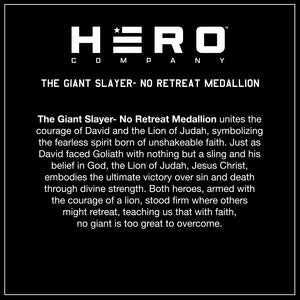 Giant Slayer - No Retreat Sterling Silver Medallion Necklace - Helps Pair Veterans With A Service Dog Or Shelter Dog