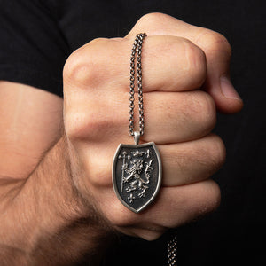 Giant Slayer - No Retreat Sterling Silver Medallion Necklace - Helps Pair Veterans With A Service Dog Or Shelter Dog