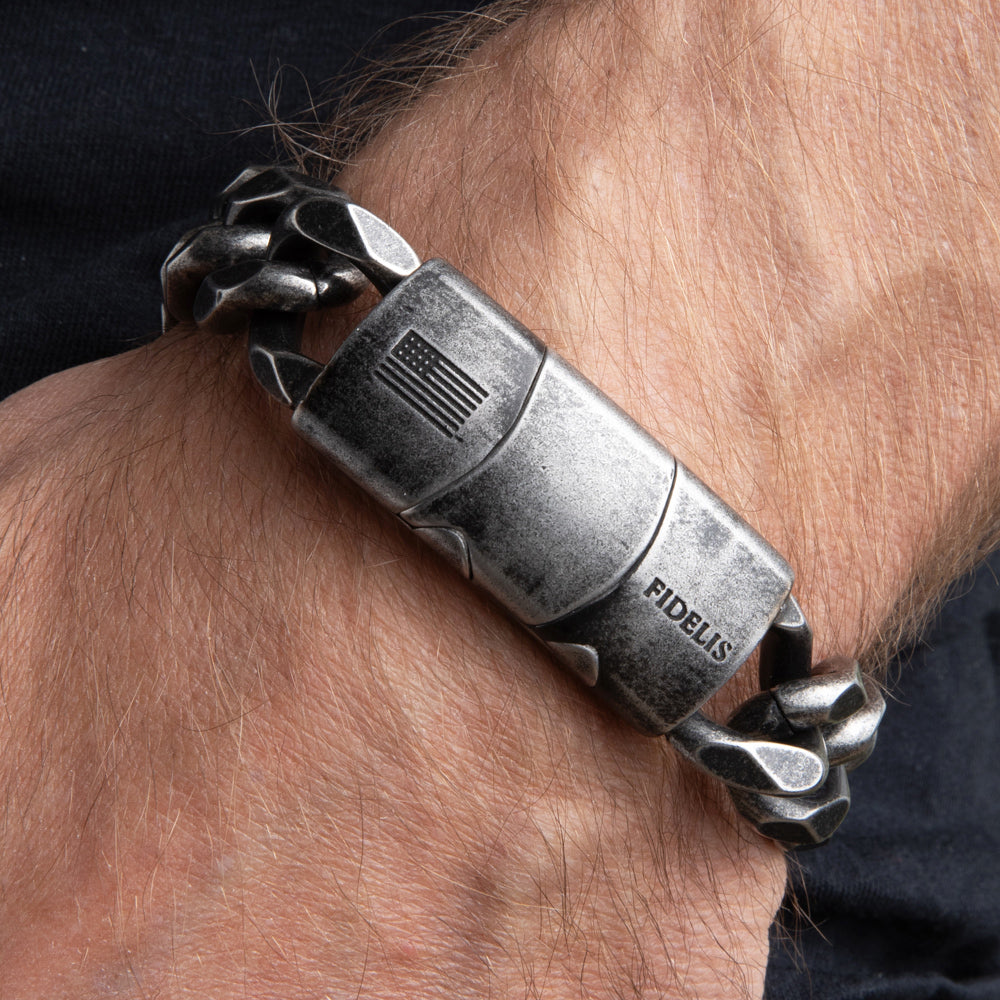 Knights Templar Fidelis Warrior Cuban Link Bracelet: Helps Pair Veterans With A Service Dog Or Shelter Dog