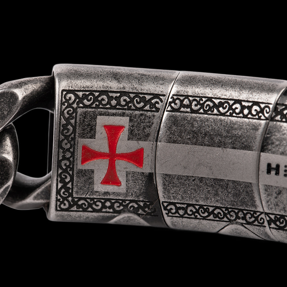 Knights Templar Fidelis Warrior Cuban Link Bracelet: Helps Pair Veterans With A Service Dog Or Shelter Dog