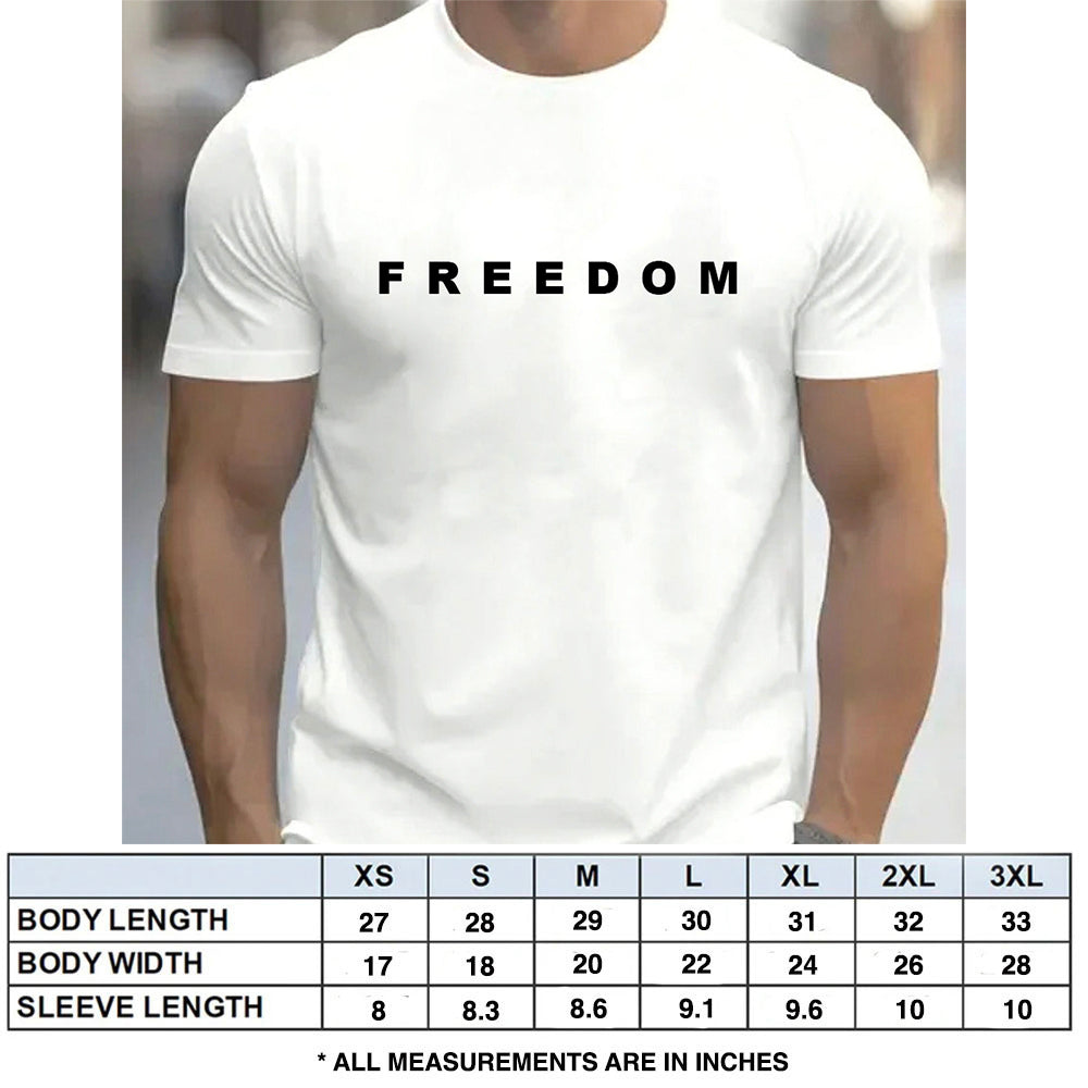 Hero Company Men's Basic Freedom White Tee - Helps Pair Veterans With A Service Dog or Shelter Dog