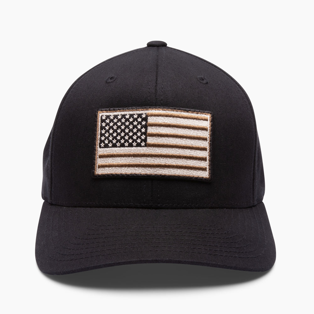The Hero Company American Flag Hat - Black - Helps Pair Veterans With A Service Dog or Shelter Dog