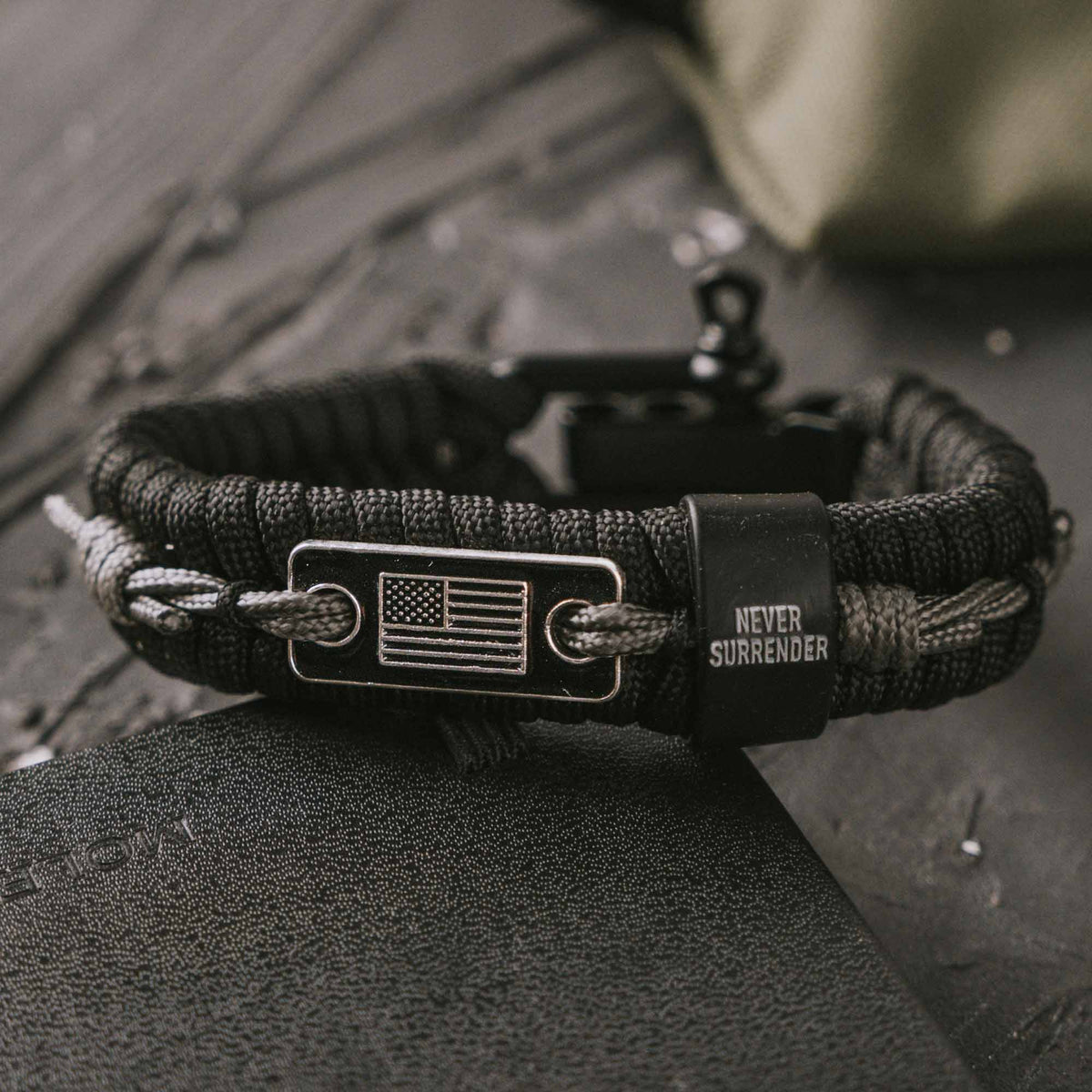 Limited Time Offer - Band Of Brothers Never Surrender Barbed Wire Paracord  Bracelets - Set of 3: Helps Pair Veterans with Service or Shelter Dogs