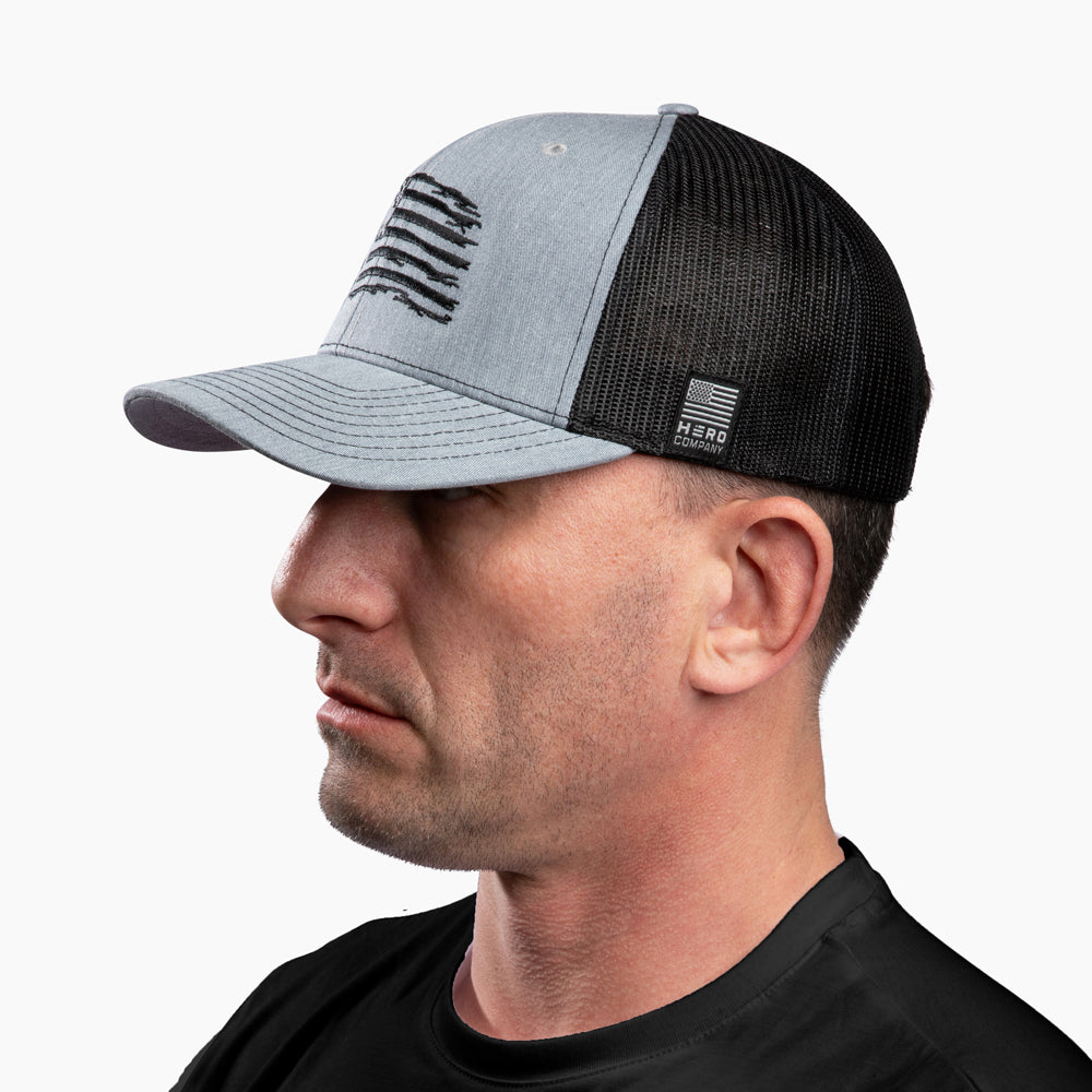 The Hero Company American Flag Cross Hat - Helps Pair Veterans With A Service Dog or Shelter Dog