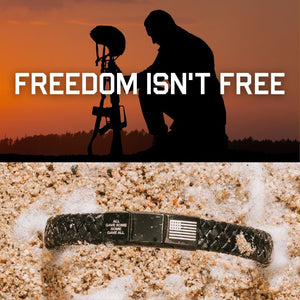 Freedom Isn't Free Leather Bracelet