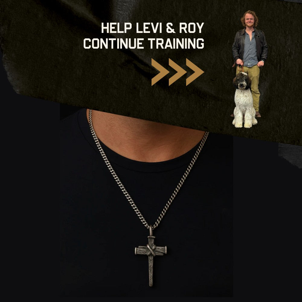 Levi &amp; Roy -Nailed to the Cross Galatians 2:20 Necklace - Helps Pair Veterans With A Service Dog Or Shelter Dog