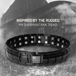 American Eagle Don't Tread on Me & Sherman Tank Magnetic Bracelet Set: Helps Pair Veterans With A Service Dog Or Shelter Dog