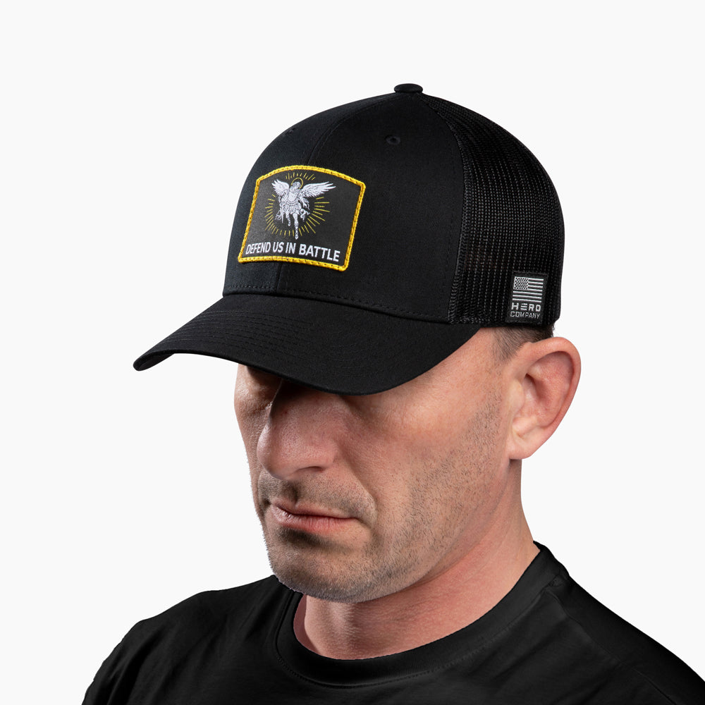 The Hero Company St. Michael Defend Us In Battle Hat - Helps Pair Veterans With A Service Dog or Shelter Dog