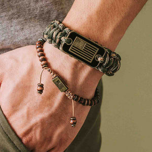 Camo Revolution Bracelet Set - Camo Paracord & Revolutionary War Musket Bracelets