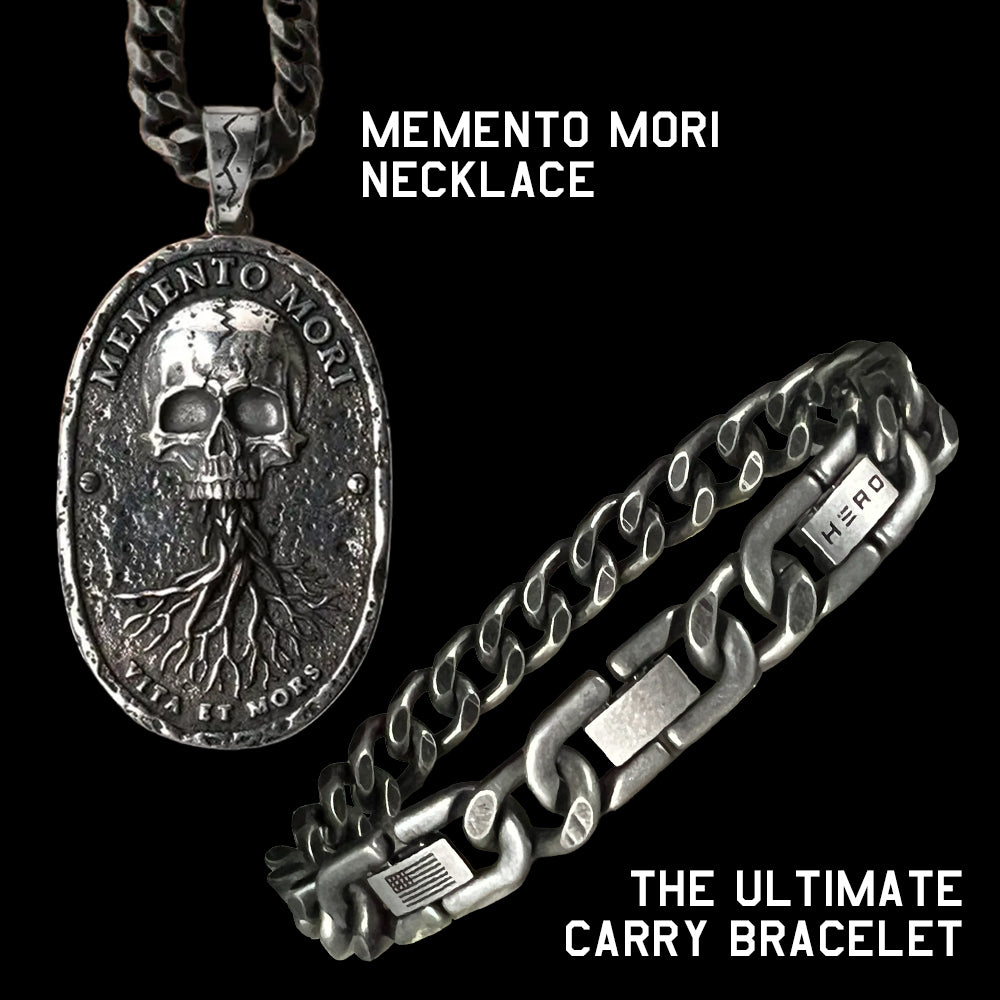 50% OFF - The "Ultimate Everyday Carry" Cuban Link Bracelet With Purchase of Memento Mori Necklace