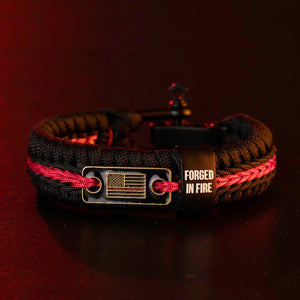 In Honor of Fallen FireFighters on 9/11-  Band Of Brothers Fire Fighter Paracord Bracelet (Set of 3) : Helps Pair Retired Fire Fighters With A Service Dog Or Shelter Dog