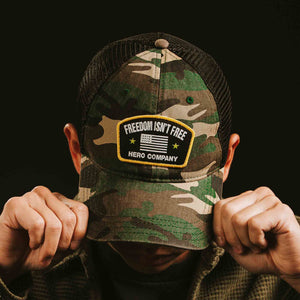35% OFF Freedom Isn't Free Leather Bracelet and Freedom Isn't Free Camo Hat - Camo/ Blk