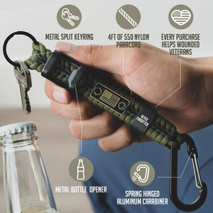 FREE OFFER - Buy A Never Forgotten Green Paracord Bracelet & Get A Free Matching Keychain