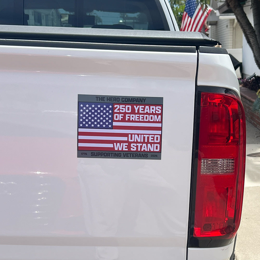 Limited Time Offer- 250 Years Of Freedom Flag- United We Stand Car Magnet