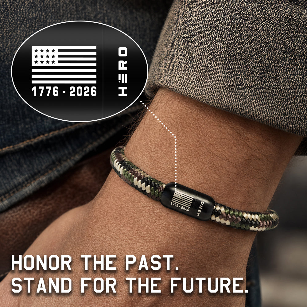 Special Military Appreciation Month Offer (Med, Lg, XL ONLY) -250 Years Of Freedom Camo Paracord Bracelet