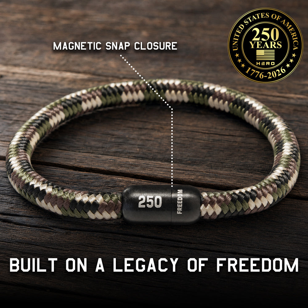 Special Military Appreciation Month Offer (Med, Lg, XL ONLY) -250 Years Of Freedom Camo Paracord Bracelet