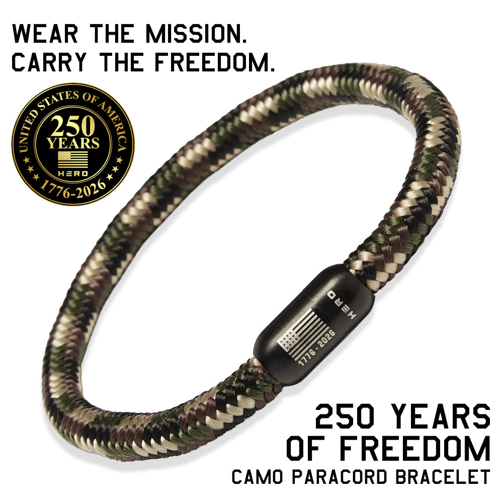 Special Military Appreciation Month Offer (Med, Lg, XL ONLY) -250 Years Of Freedom Camo Paracord Bracelet