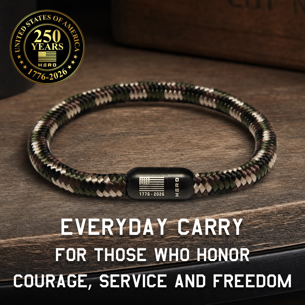 Special Military Appreciation Month Offer (Med, Lg, XL ONLY) -250 Years Of Freedom Camo Paracord Bracelet