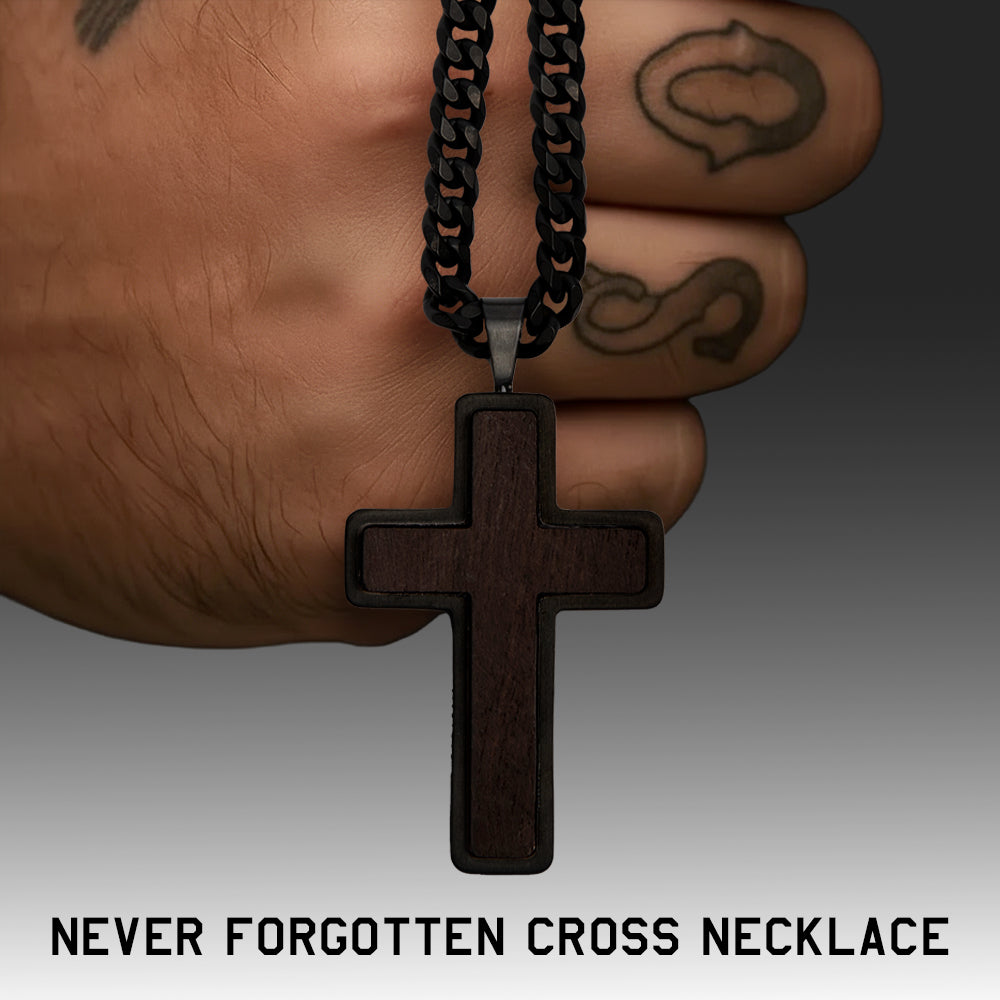 Never Forgotten Legacy Cross Necklace - Helps Pair Veterans With A Service Dog Or Shelter Dog