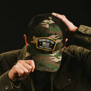 35% OFF Freedom Isn't Free Leather Bracelet and Freedom Isn't Free Camo Hat - Camo/ Blk