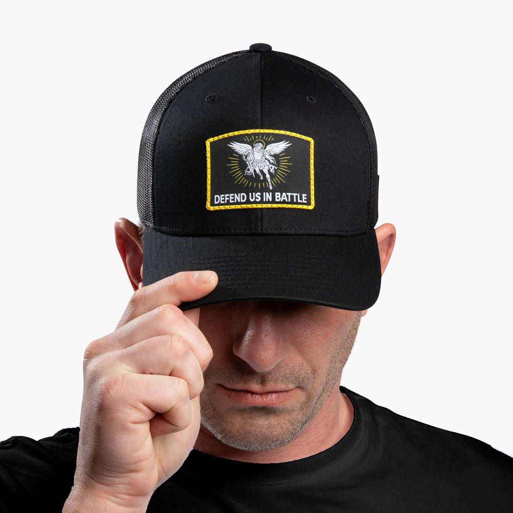 The Hero Company St. Michael Defend Us In Battle Hat - Helps Pair Veterans With A Service Dog or Shelter Dog