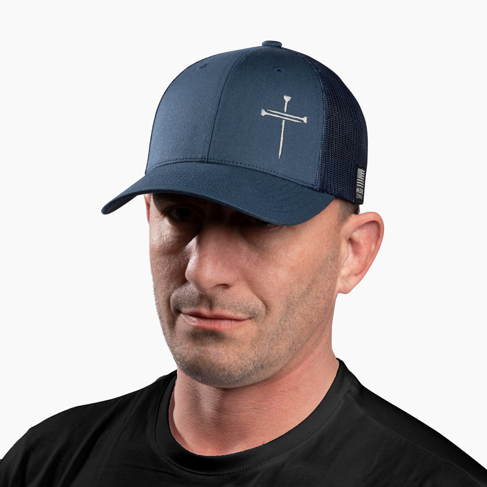 The Hero Company Cross of Nails Hat - Blue - Helps Pair Veterans With A Service Dog or Shelter Dog
