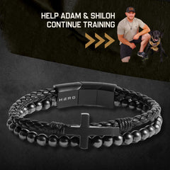 Adam & Shiloh- FIDES Cross Leather & Magnetic Titanium Bead