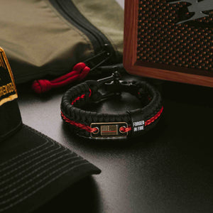 In Honor of Fallen FireFighters on 9/11- Forged In Fire Paracord Bracelet : Helps Pair Retired Fire Fighters With A Service Dog Or Shelter Dog