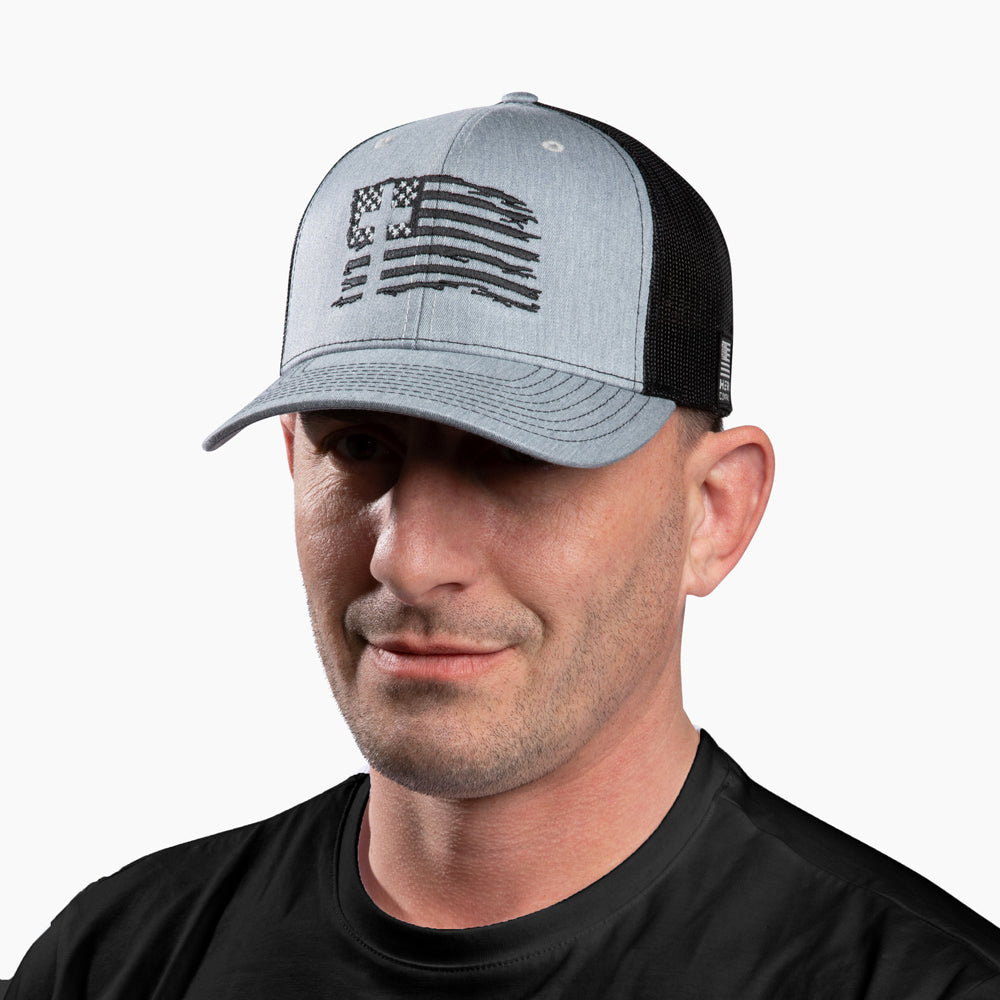 The Hero Company American Flag Cross Hat - Helps Pair Veterans With A Service Dog or Shelter Dog