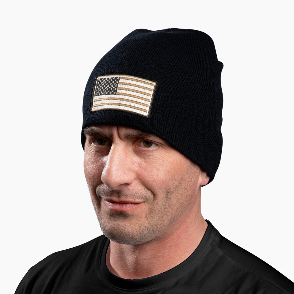 The Hero Company American Flag Beanie - Helps Pair Veterans With A Service Dog or Shelter Dog