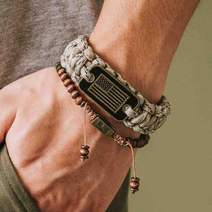 Desert Camo Revolution Bracelet Set - Desert Camo Paracord and American Revolutionary War Musket Bracelet
