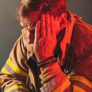 In Honor of Fallen FireFighters on 9/11-  Band Of Brothers Fire Fighter Paracord Bracelet (Set of 3) : Helps Pair Retired Fire Fighters With A Service Dog Or Shelter Dog