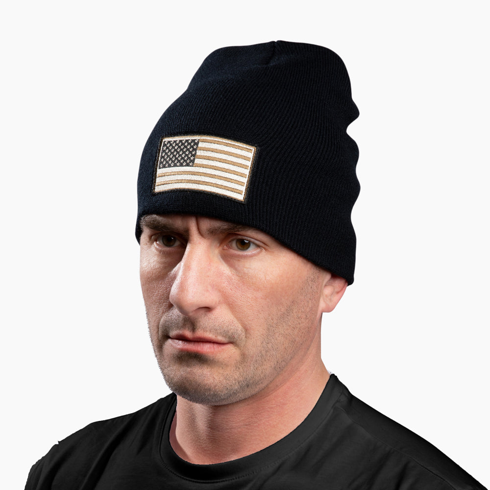 The Hero Company American Flag Beanie - Helps Pair Veterans With A Service Dog or Shelter Dog