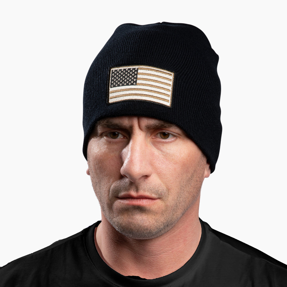 The Hero Company American Flag Beanie - Helps Pair Veterans With A Service Dog or Shelter Dog