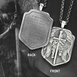 St. Michael Sterling Silver Medallion Necklace - Helps Pair Veterans With A Service Dog Or Shelter Dog