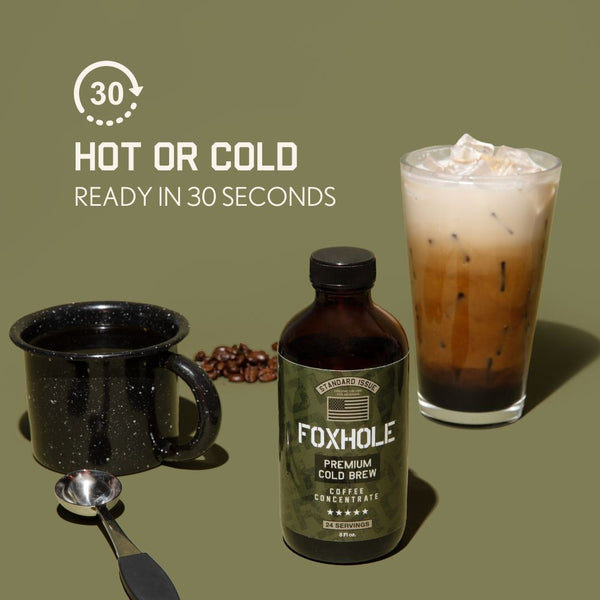 Foxhole Coffee Concentrate - Cold Brew Coffee, Perfect for Instant Iced Coffee, Cold Brewed Coffee and Hot Coffee
