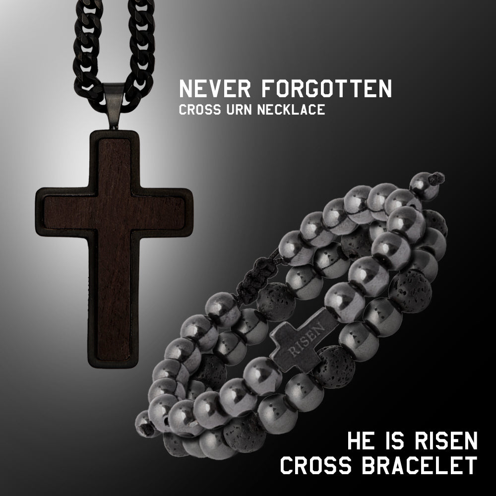 50% OFF - He Is Risen Cross Magnetic Bracelet With Purchase of Never Forgotten Legacy Cross Necklace