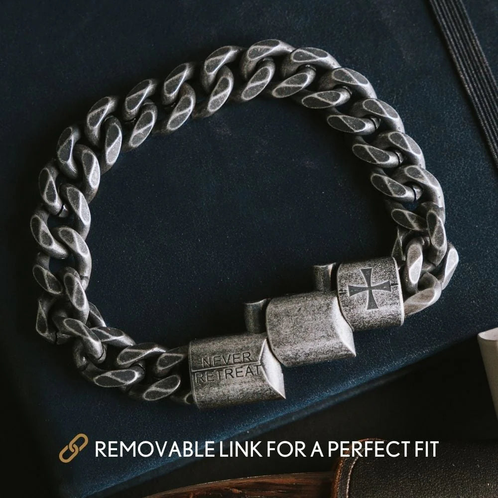 Limited Time Offer- Knights Templar Cuban Link Necklace &amp; Bracelet Set : Helps Pair Veterans With A Service Dog Or Shelter Dog