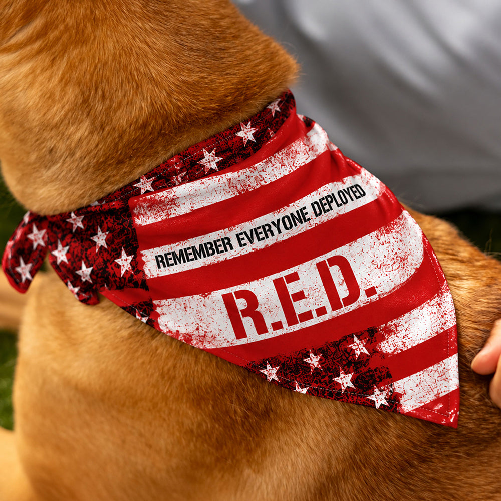 R.E.D. -  Remember Everyone Deployed Dog Bandana (S, M, L)