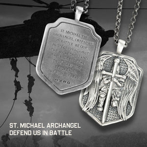 St. Michael Sterling Silver Medallion Necklace - Helps Pair Veterans With A Service Dog Or Shelter Dog