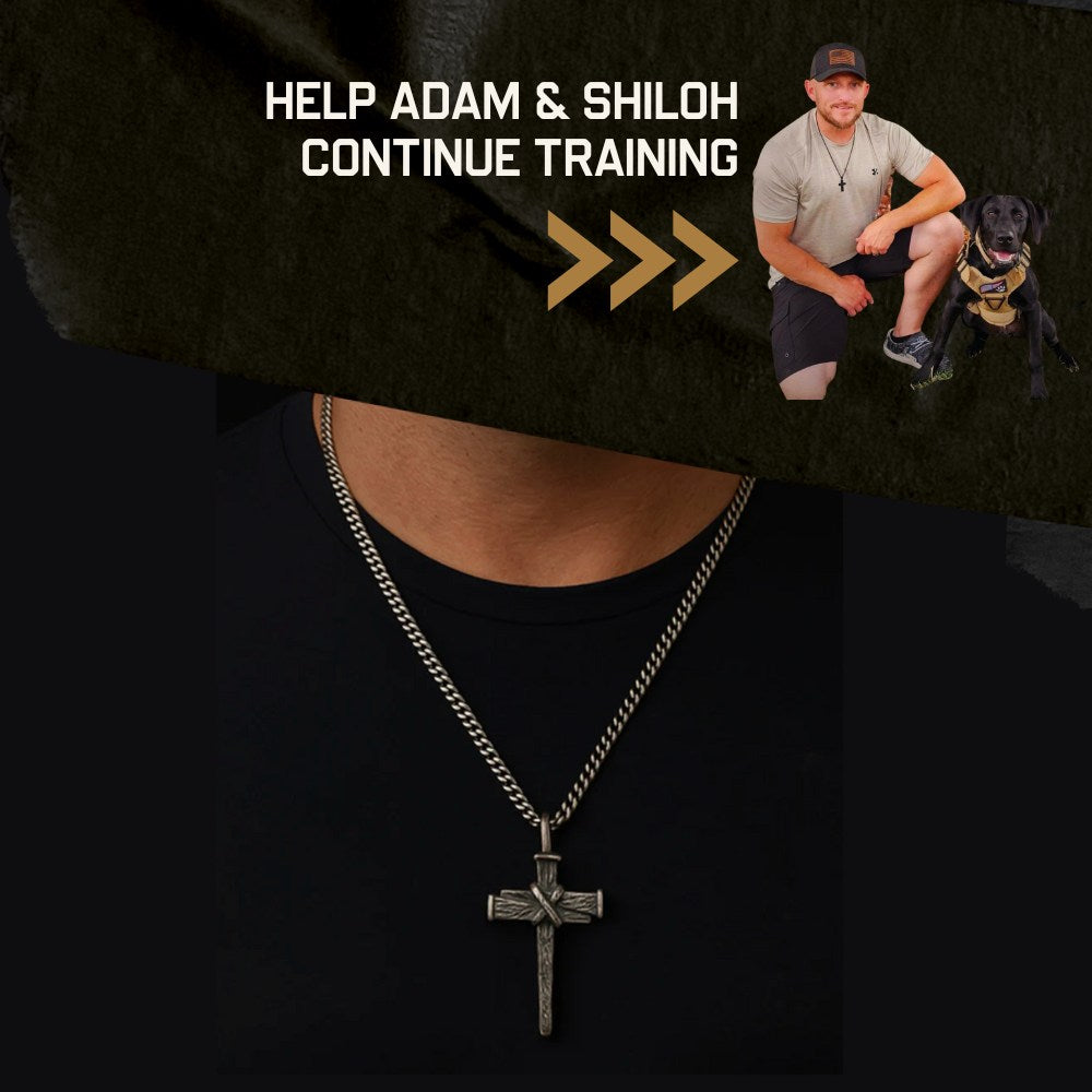 Adam & Shiloh- Nailed to the Cross Galatians 2:20 Necklace - Helps Pair Veterans With A Service Dog Or Shelter Dog