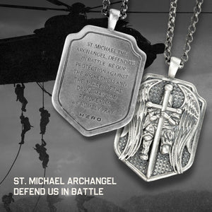 Special Offer! - St. Michael Sterling Silver Medallion Necklace - Helps Pair Veterans With A Service Dog Or Shelter Dog