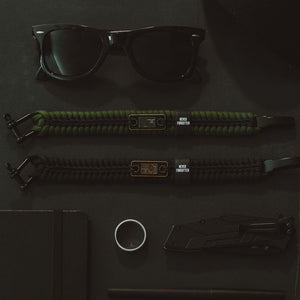 FREE OFFER - Buy A Never Forgotten Green Paracord Bracelet & Get A Free Matching Keychain