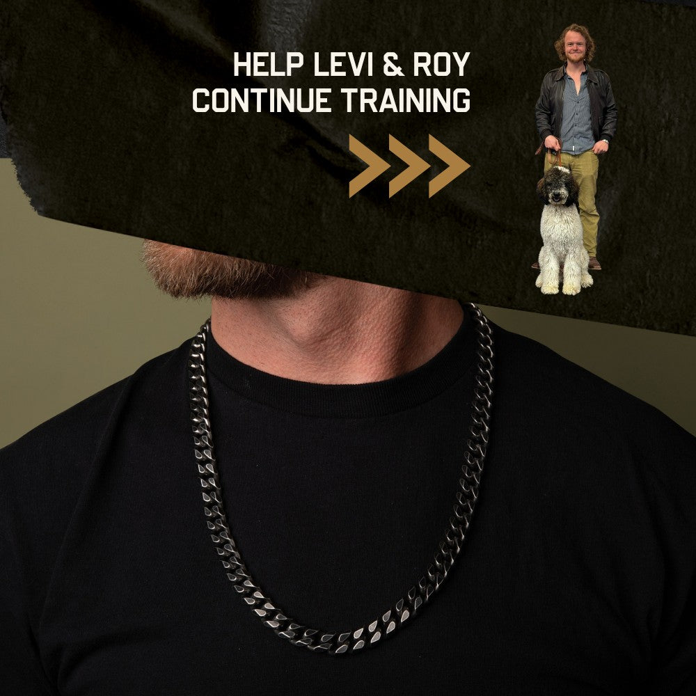 Levi &amp; Roy- Knights Templar Cuban Link Necklace: Helps Pair Veterans With A Service Dog Or Shelter Dog