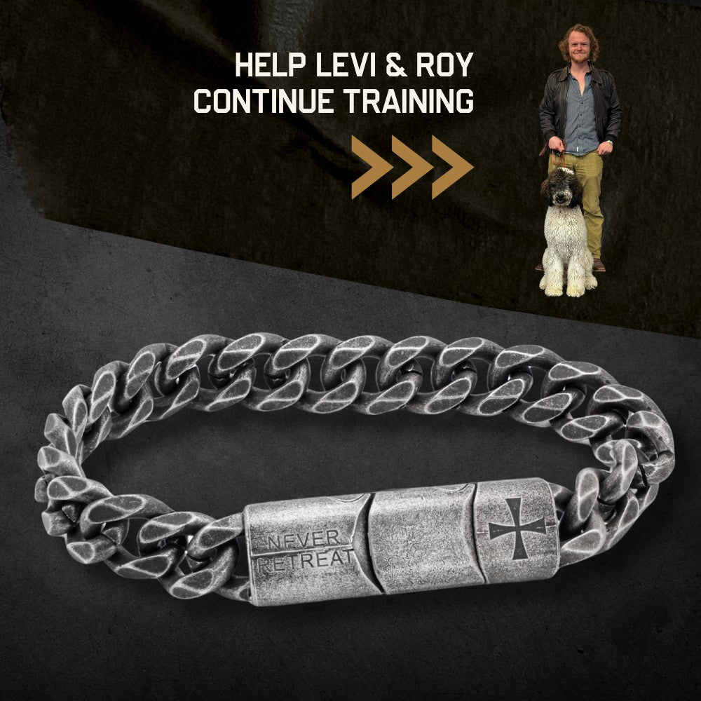 Levi & Roy- The Knights Templar - Never Retreat Never Surrender Bracelet: Helps Pair Veterans With A Service Dog Or Shelter Dog
