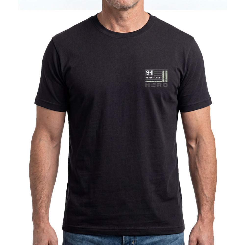 9-11 25 Years Never Forget Never Surrender Black Tee