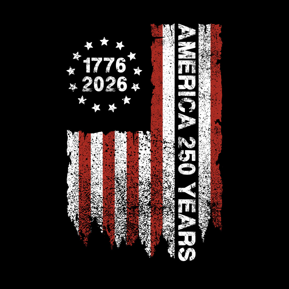 Hero Company Men's 250th Anniversary 1776-2026 Black Tee - Helps Pair Veterans With A Service Dog or Shelter Dog