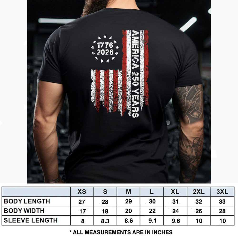Hero Company Men's 250th Anniversary 1776-2026 Black Tee - Helps Pair Veterans With A Service Dog or Shelter Dog