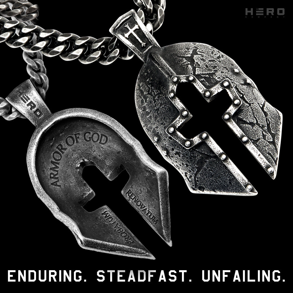 Armor of God Battle Helmet Necklace