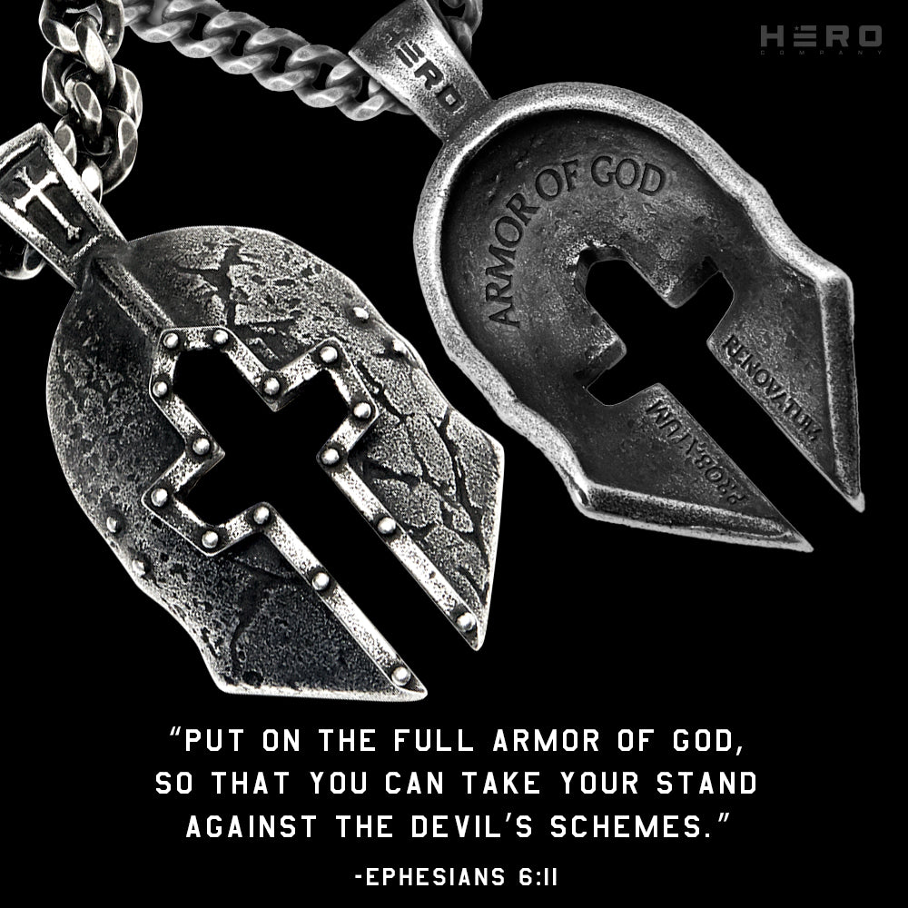 Armor of God Battle Helmet Necklace
